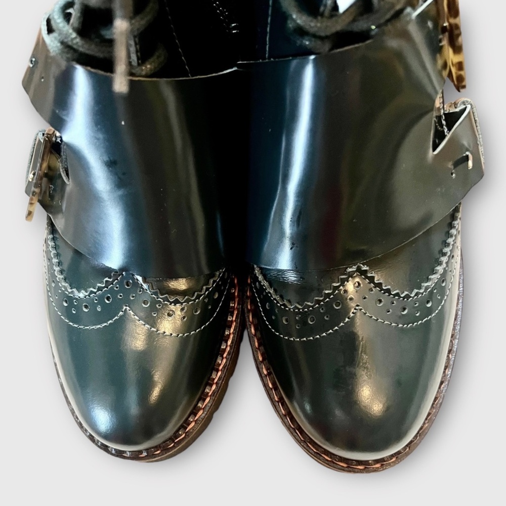 Scotch & Soda Maison Olivine Leather Brogue Boot Ankle Hiking Moto Boots EU 39 - Picture 6 of 14